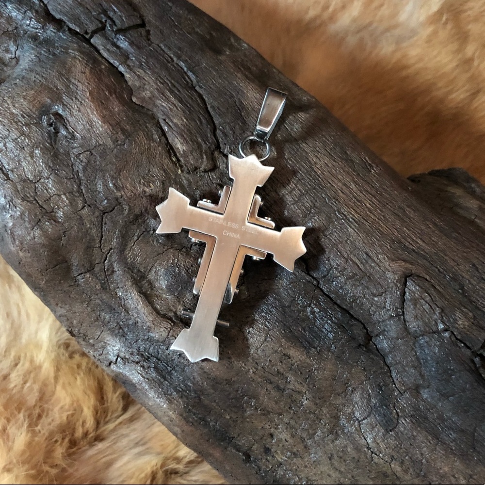 Stainless Steel Cross Pendant - Picture 5 of 8